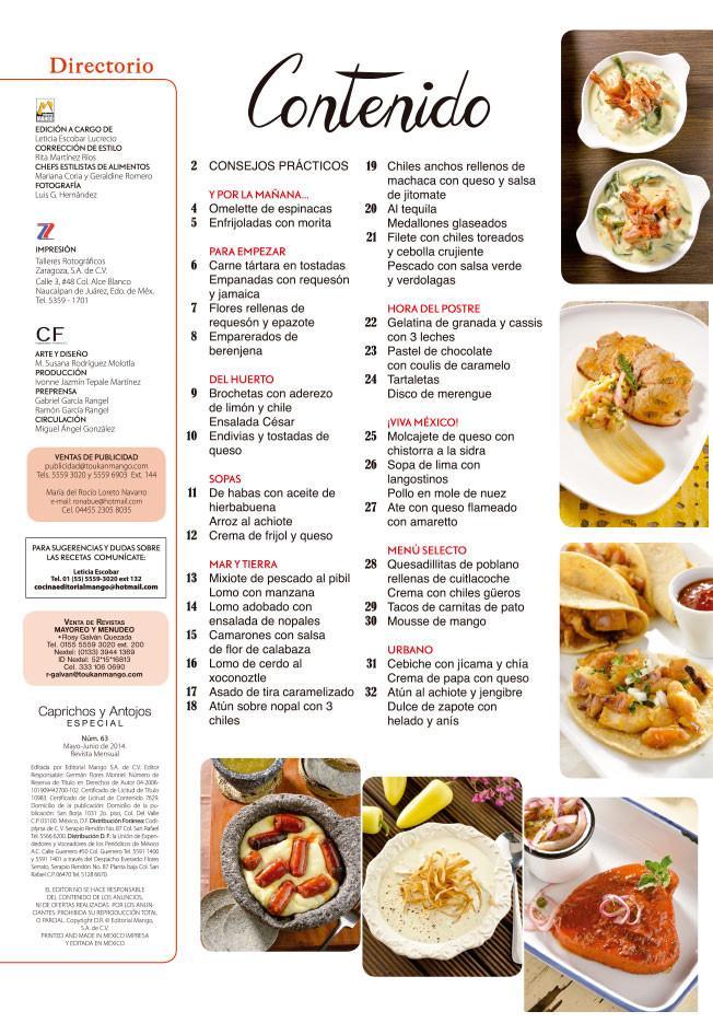 Caprichos y Antojos Especial 63 - La buena cocina mexicana, los platillos mÌÁs selectos - Formato Digital - ToukanMango