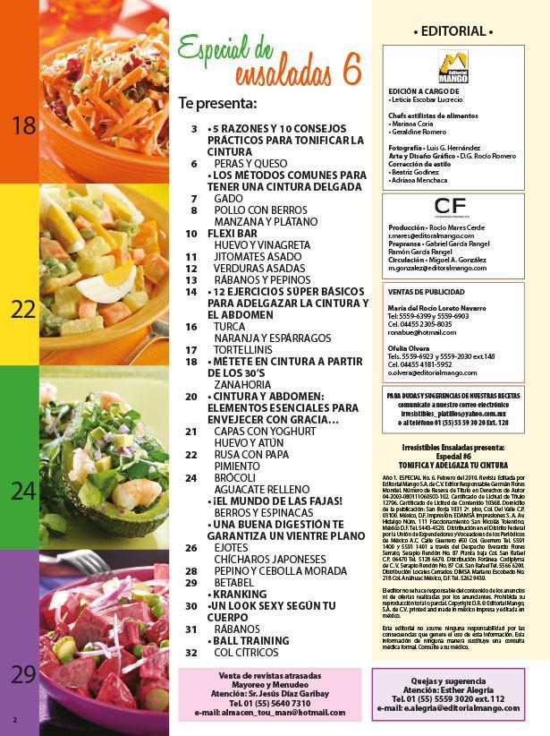 Irresistibles Ensaladas Especial 6 - Tonifica y adelgaza tu cintura - Formato Digital - ToukanMango