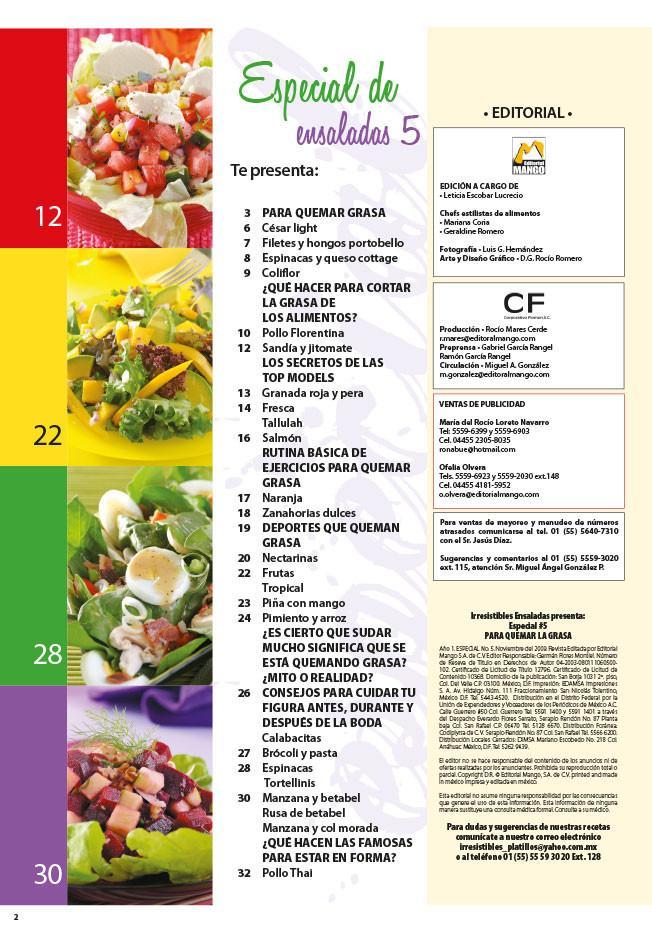 Irresistibles Ensaladas Especial 5 - Quema grasa - Formato Digital - ToukanMango