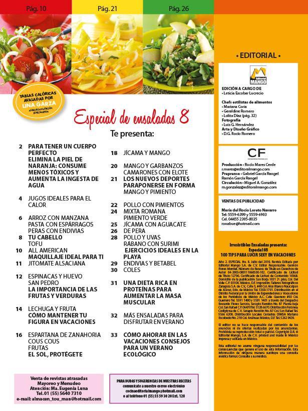 Irresistibles Ensaladas Especial 8 - 100 tips para lucir sexy - Formato Digital - ToukanMango