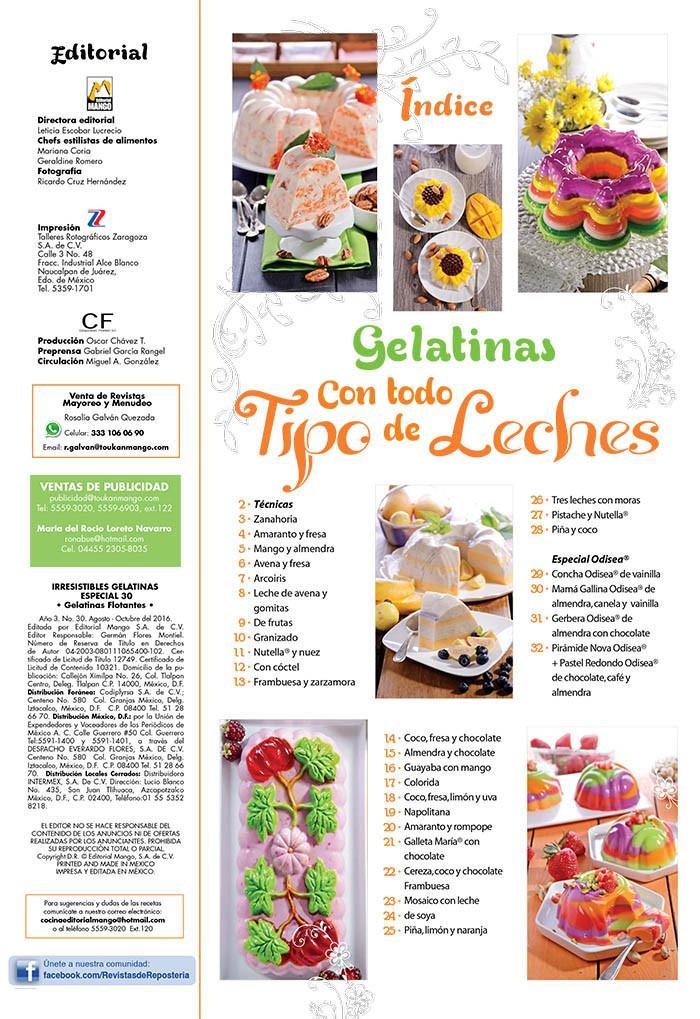 Irresistibles Gelatinas Especial No. 30 - Con todo tipo de Leches - Formato Digital - ToukanMango
