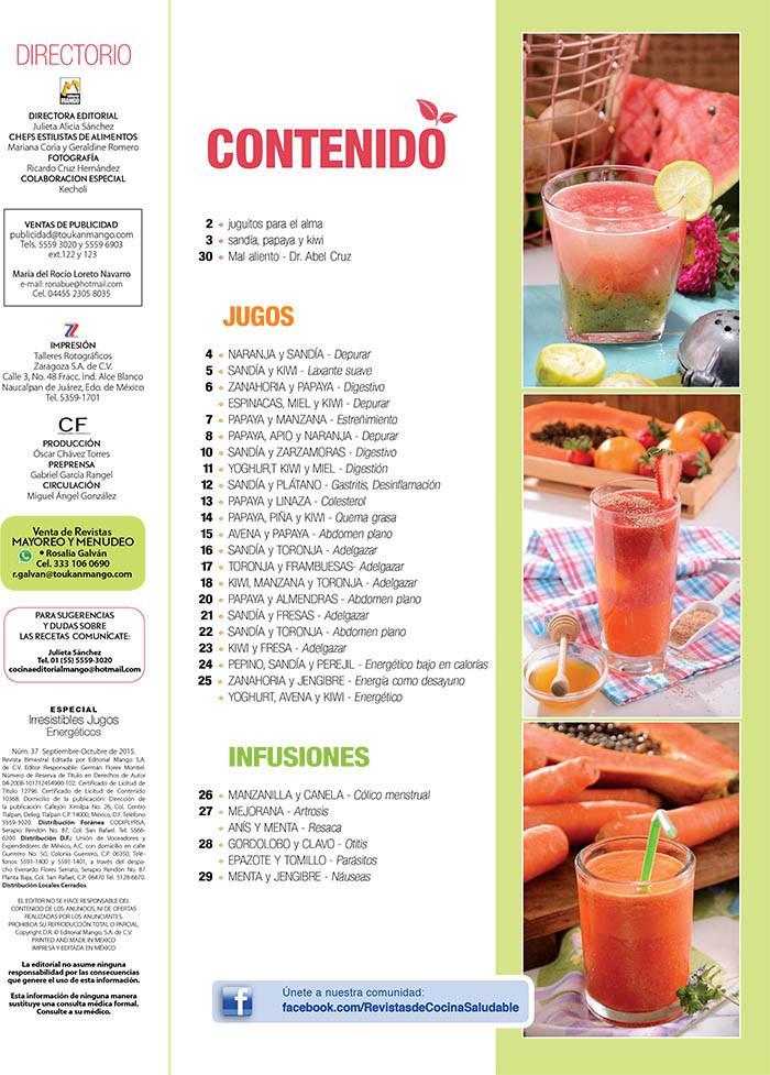 Irresistibles Jugos Especial 37 - Adelgaza con sandÌ_a, papaya y kiwi - Formato Digital - ToukanMango