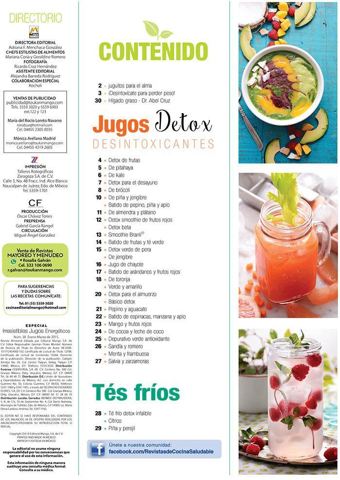 Irresistibles Jugos Especial 38 - Deliciosos smoothies, t̩s frios, naturalmente saludables  - Formato Digital - ToukanMango
