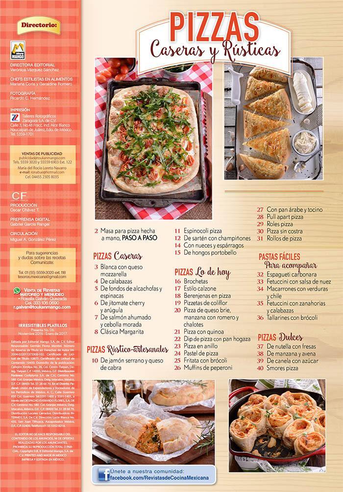 Irresistibles Platillos Presenta 6 - Pizzas caseras y r̼sticas  - Formato Digital - ToukanMango