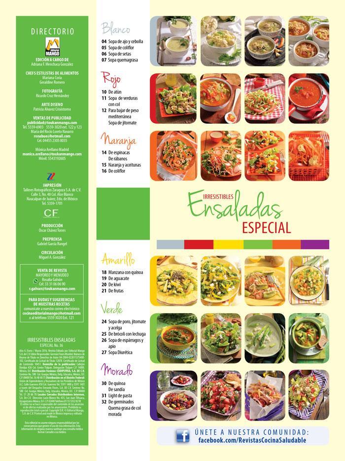 Irresistibles Ensaladas Especial 36 - Sopas y ensaladas quema grasa - Formato Digital - ToukanMango