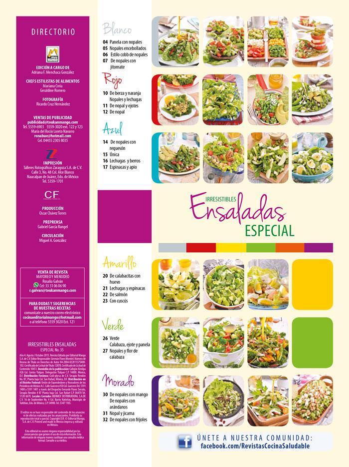Irresistibles Ensaladas Especial 35 - Nopal y otras verduras verdes para adelgazar - Formato Digital - ToukanMango