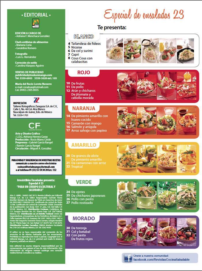Irresistibles Ensaladas Especial 23 - Para un cuerpo escultural y saludable - Formato Digital - ToukanMango