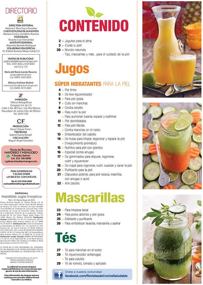 Irresistibles Jugos Especial 39 - S̼per hidratantes para la piel - Formato Digital - ToukanMango