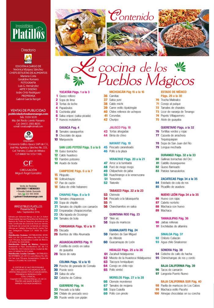 Irresistibles Platillos Presenta 8 - 100 Recetas La Cocina de los Pueblos Mágicos - Formato Digital