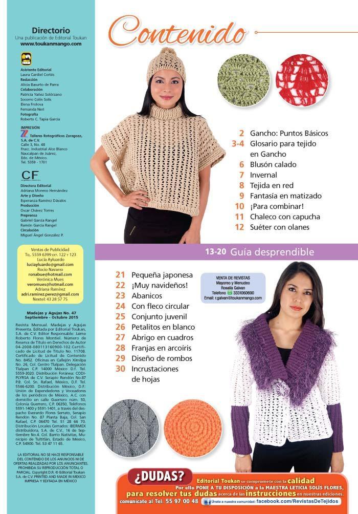 Madejas y Agujas Presenta 47 - Nuevas ideas de tejido - Formato Digital - ToukanMango