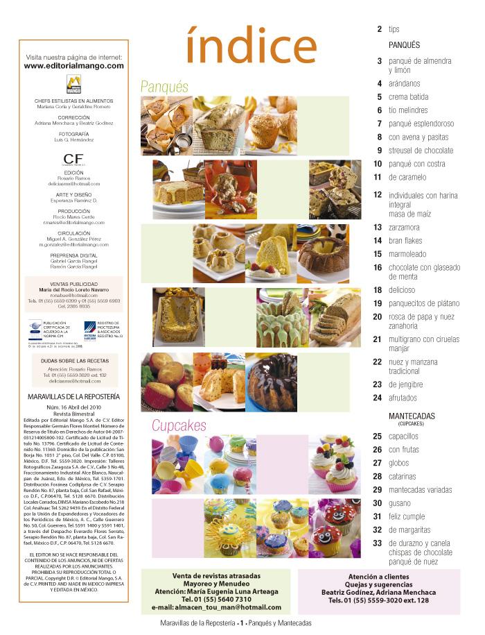 Maravillas de la Repostería 16 - Panqu̩es y mantecadas (cupcakes) - Formato Digital