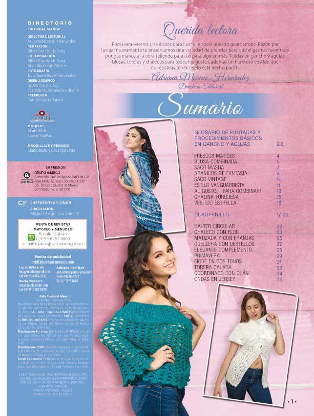 Aida Puntos e Ideas 38 - 19 Cautivadoras Prendas en Gancho y Aguja - Formato Digital - ToukanMango