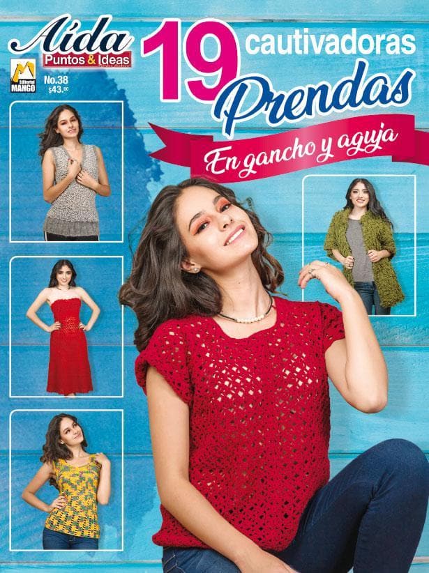 Aida Puntos e Ideas 38 - 19 Cautivadoras Prendas en Gancho y Aguja - Formato Digital - ToukanMango