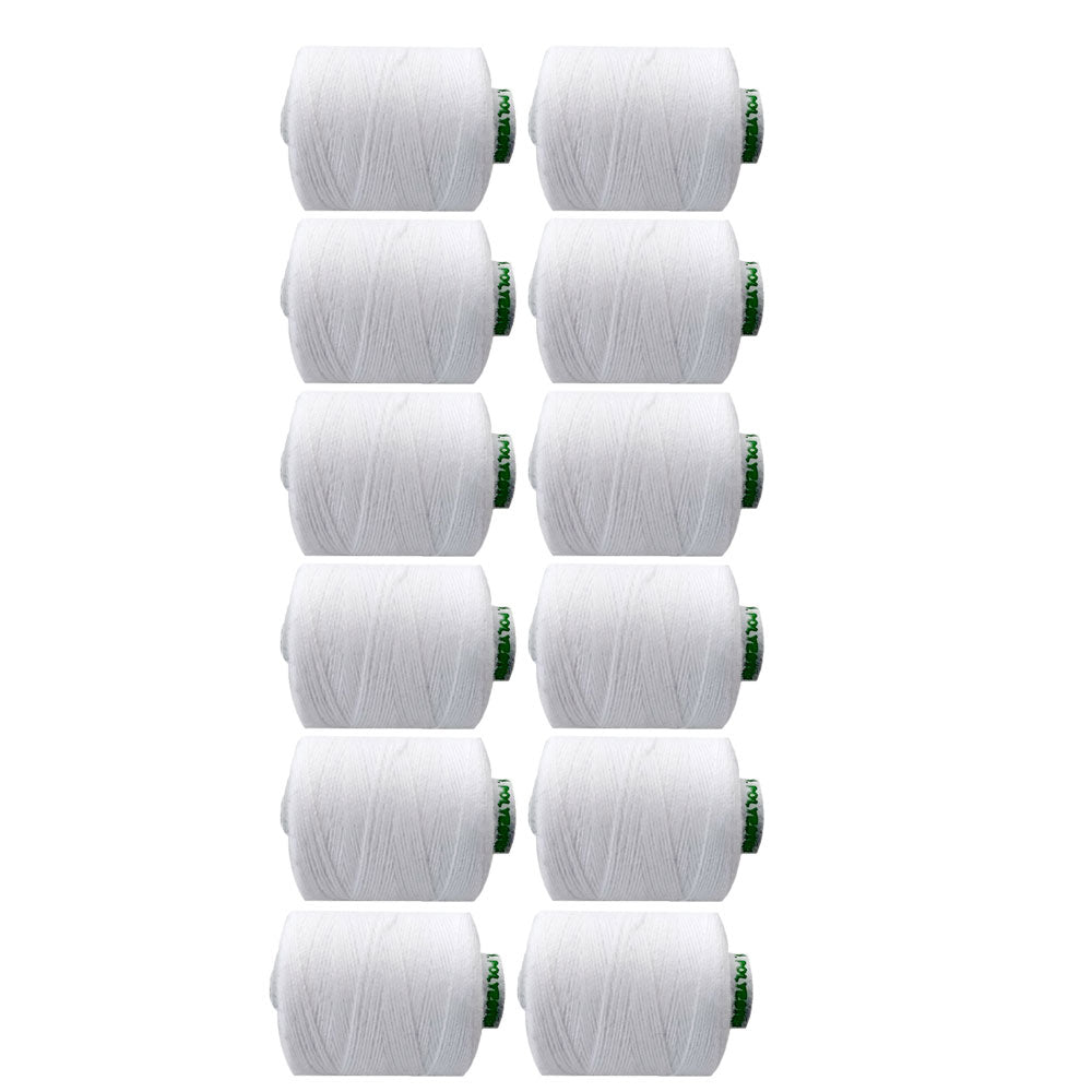 Hilo de costura de algodón 30/2, marca OMEGA, CAJA con 12 tubos de 150 mts.