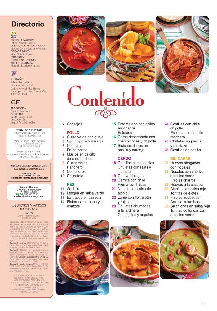 Caprichos y Antojos Especial 74 - Guisos a la cazuela sabrosos y picosos - Formato Digital - ToukanMango