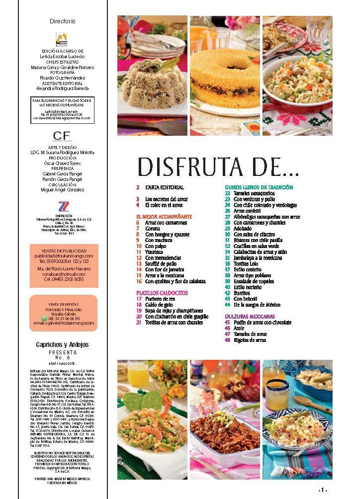 Caprichos y Antojos Presenta 8 - Recetas tradicionales con Arroz USARice - Formato Digital - ToukanMango