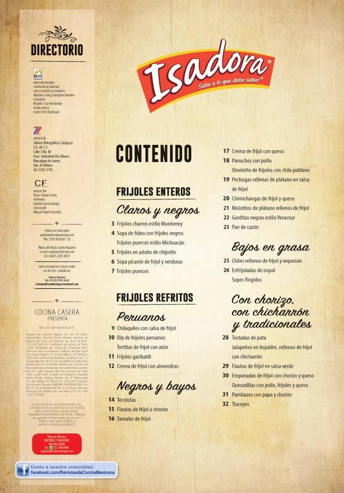Cocina Casera Presenta 26 - Recetas hechas con frijoles Isadora - Formato Digital - ToukanMango
