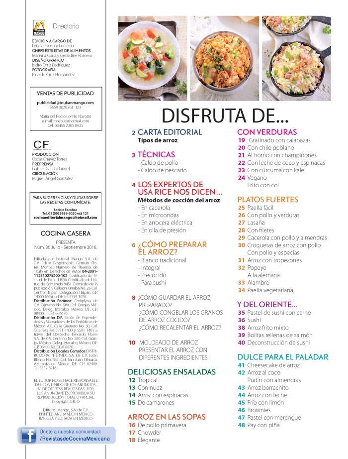 Cocina Casera Presenta 30 - Clases de cocina con arroz - Formato Digital - ToukanMango