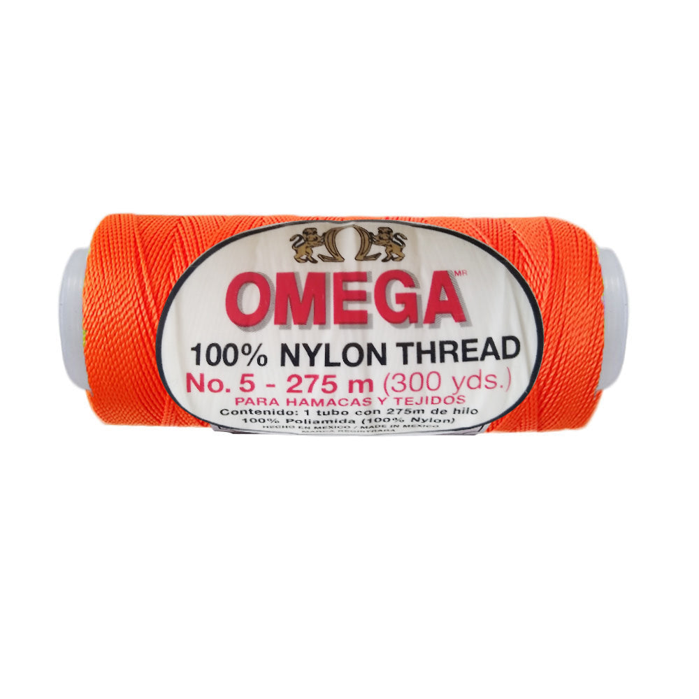 Hilo Nylon #5, marca Omega, PAQUETE con 6 tubos de 60grs. con 275 mts.