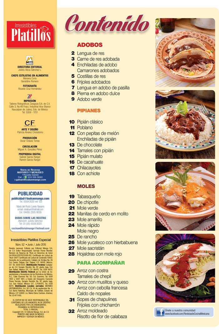 Irresistibles Platillos Especial 52 - Moles, Pipianes y Adobos - Formato Digital - ToukanMango