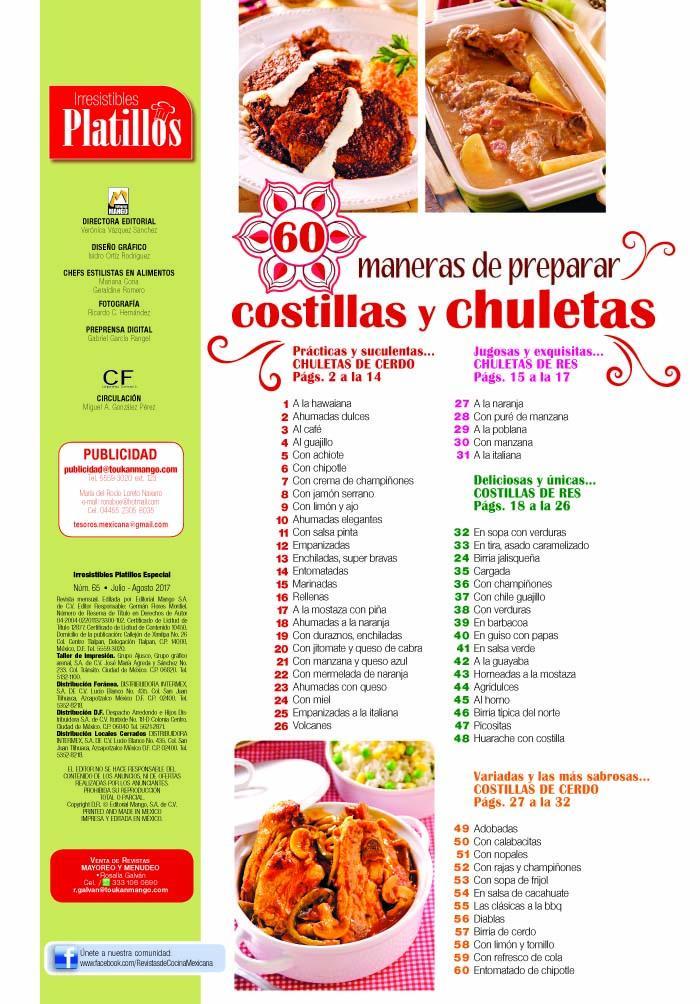Irresistibles Platillos Especial 65 - 60 maneras de preparar costillas y chuletas - Formato digital - ToukanMango