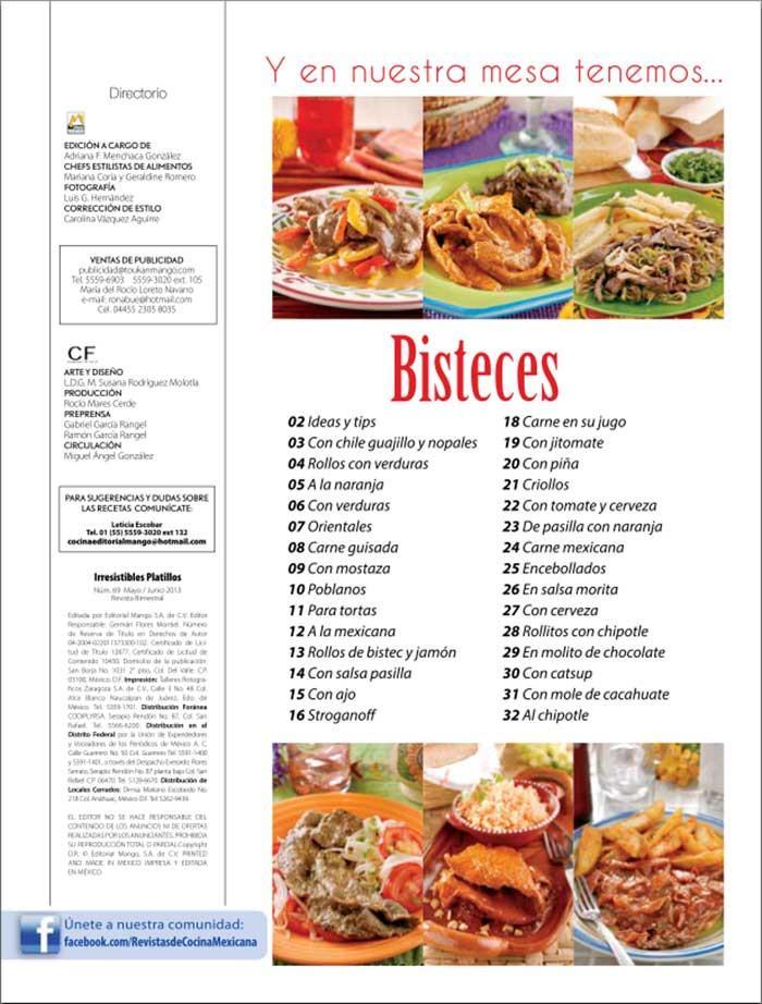 Irresistibles Platillos 69 - 28 formas de preparar bisteces - Formato Digital - ToukanMango