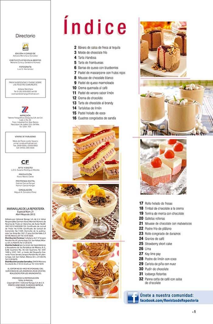 Revista Maravillas de la Reposteria Especial no. 21 - Deliciosos Postres FrÌ_os - Formato Impreso - ToukanMango