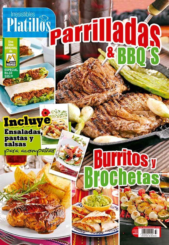 Irresistibles Platillos Especial 33 - Parrilladas y barbacoas Burritos y Brochetas - Formato Digital - ToukanMango