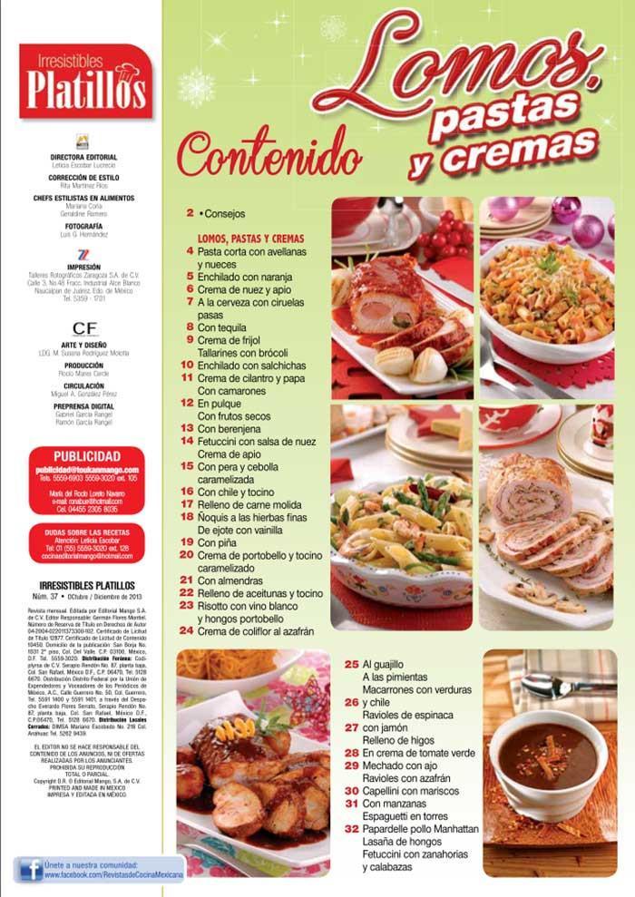 Irresistibles Platillos Especial 37 - Lomos Pastas y Cremas - Formato Digital - ToukanMango