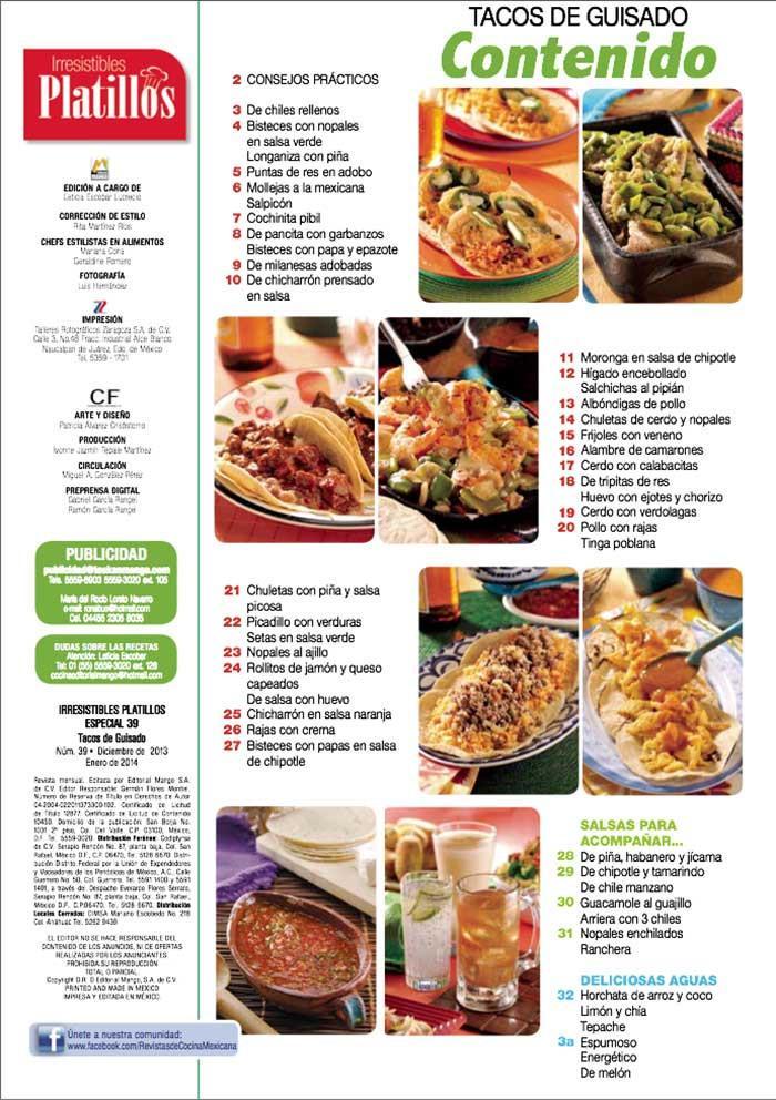 Irresistibles Platillos Especial 39 - Tacos de Guisado - Formato Digital - ToukanMango