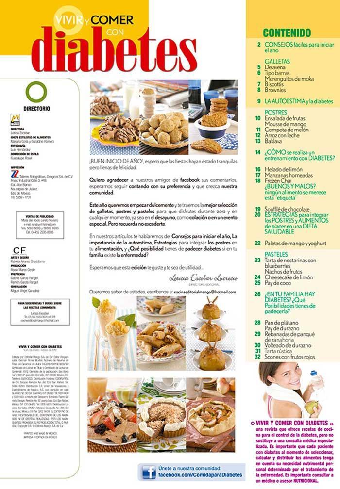 Revista Vivir y Comer con Diabetes no. 6 - Galletas, Postres y Pasteles - Formato Impreso - ToukanMango