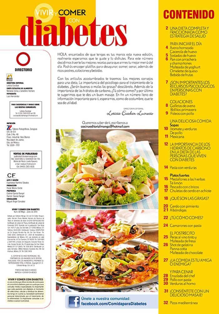 Revista Vivir y Comer con Diabetes no. 8 - Menus Completos - Formato Impreso - ToukanMango