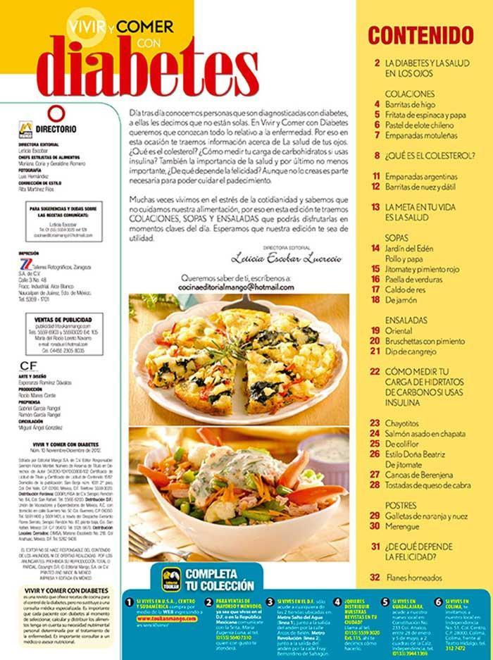 Vivir y Comer con Diabetes 10 - Ensaladas, Sopas y Colaciones - Formato Digital - ToukanMango