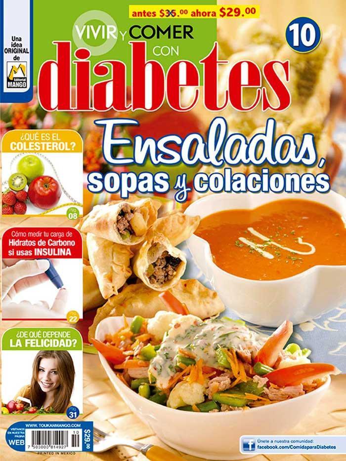 Vivir y Comer con Diabetes 10 - Ensaladas, Sopas y Colaciones - Formato Digital - ToukanMango
