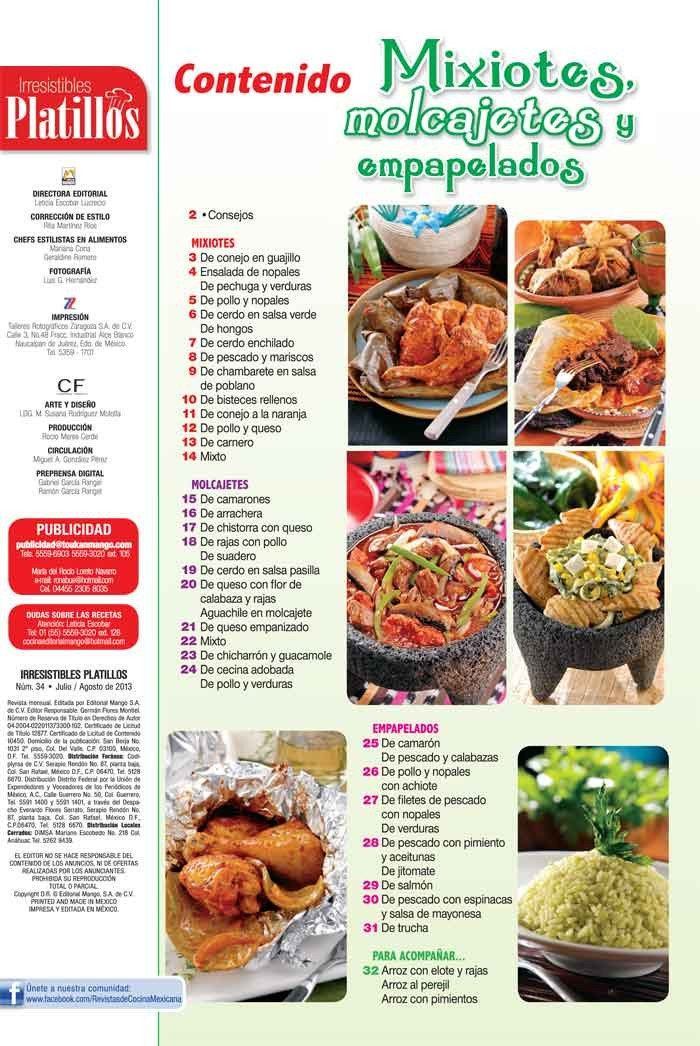 Irresistibles Platillos Especial 34 - Mixiotes, Molcajetes y Empapelados - Formato Digital - ToukanMango