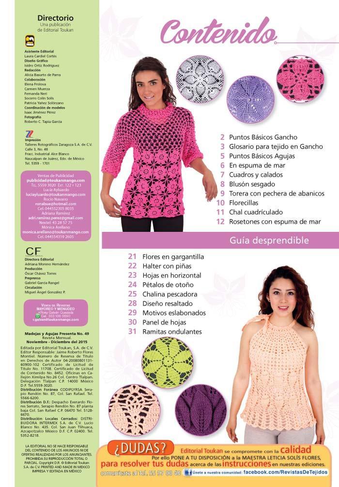 Madejas y Agujas Presenta 49 - Hojas y flores - Formato Digital - ToukanMango