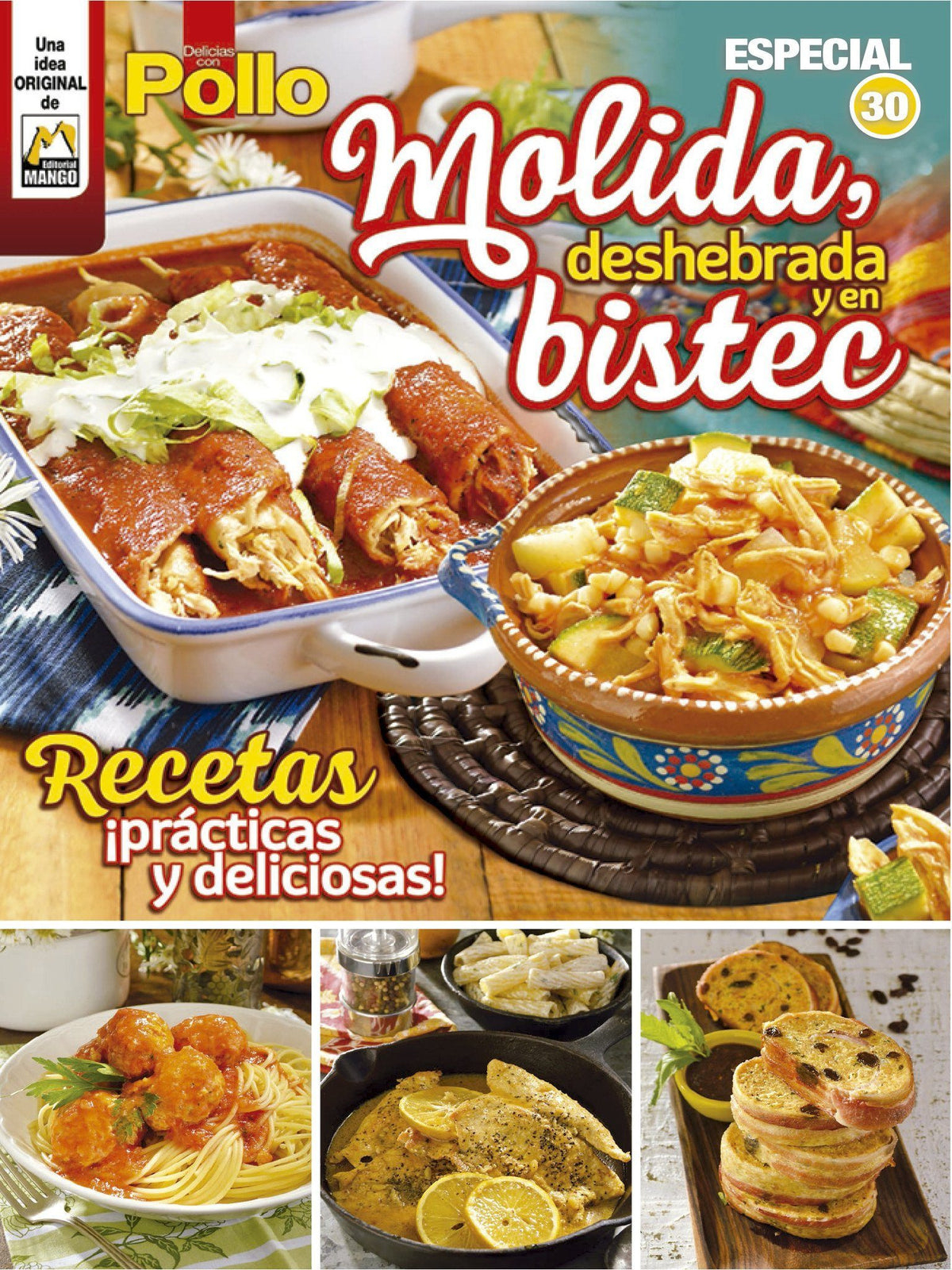 Delicias con Pollo Especial 30 - Molida, deshebrada y en bistec - Formato Digital - ToukanMango