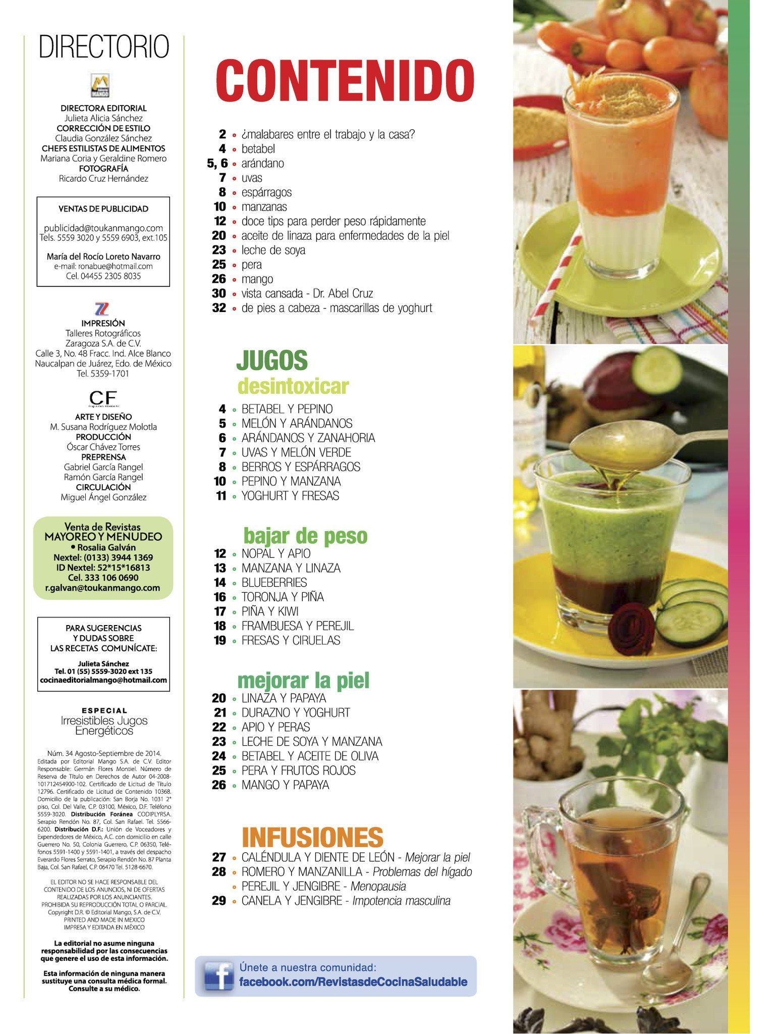 Irresistibles Jugos Especial 34 - Desintoxicar, bajar de peso y cuidar la piel - Formato Digital - ToukanMango