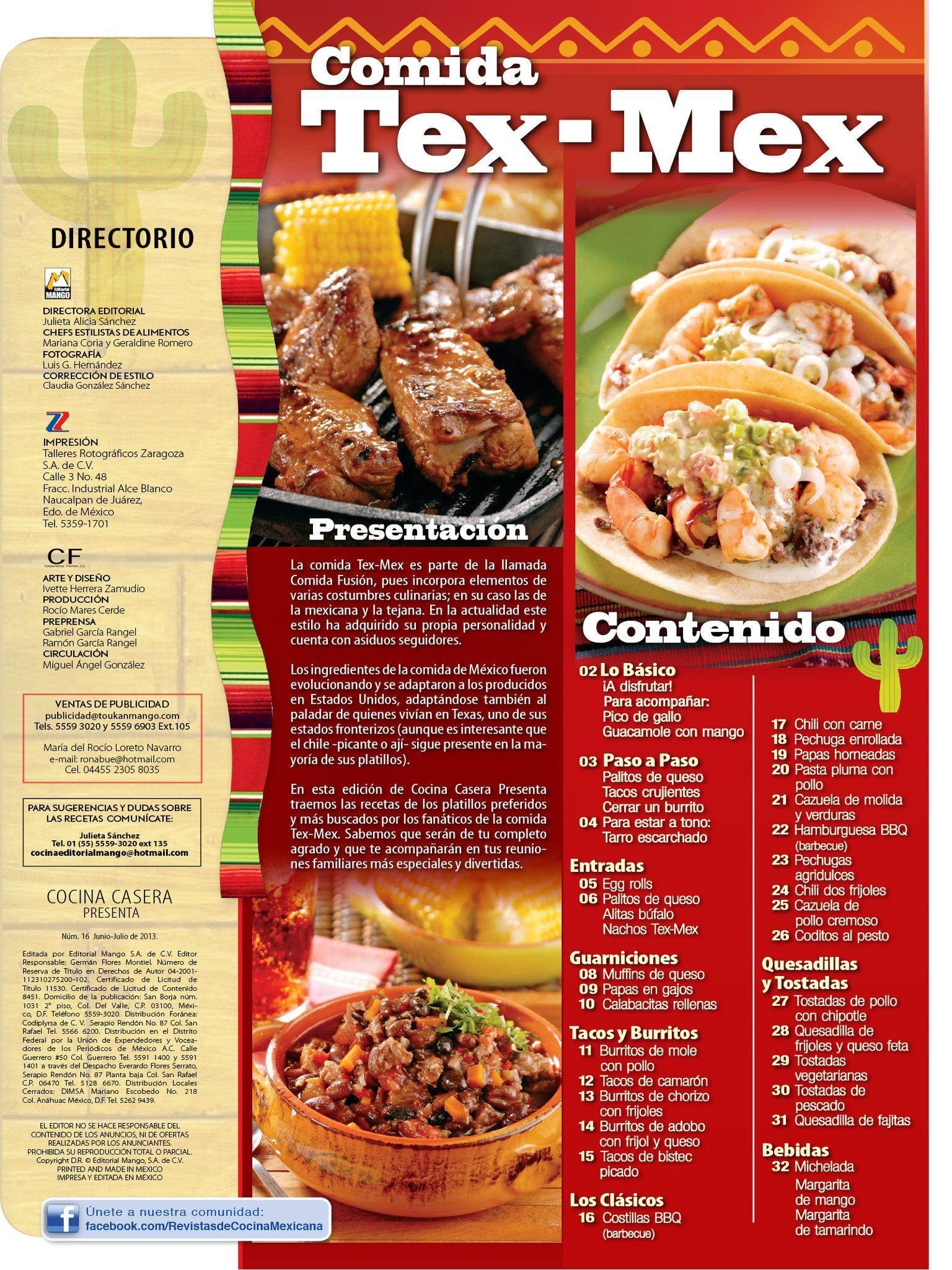 Cocina Casera Presenta 16 - Comida TEX MEX - Formato Digital - ToukanMango