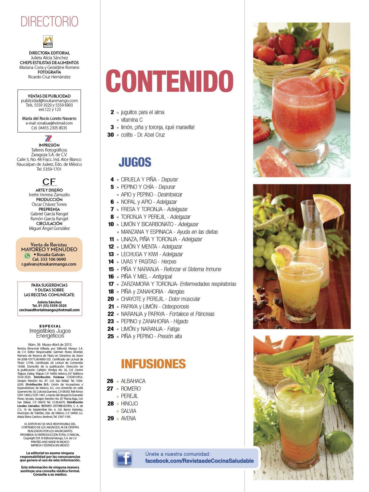 Irresistibles Jugos Especial 36 - Pi̱a, toronja y limÌ_n para adelgazar - Formato Digital - ToukanMango