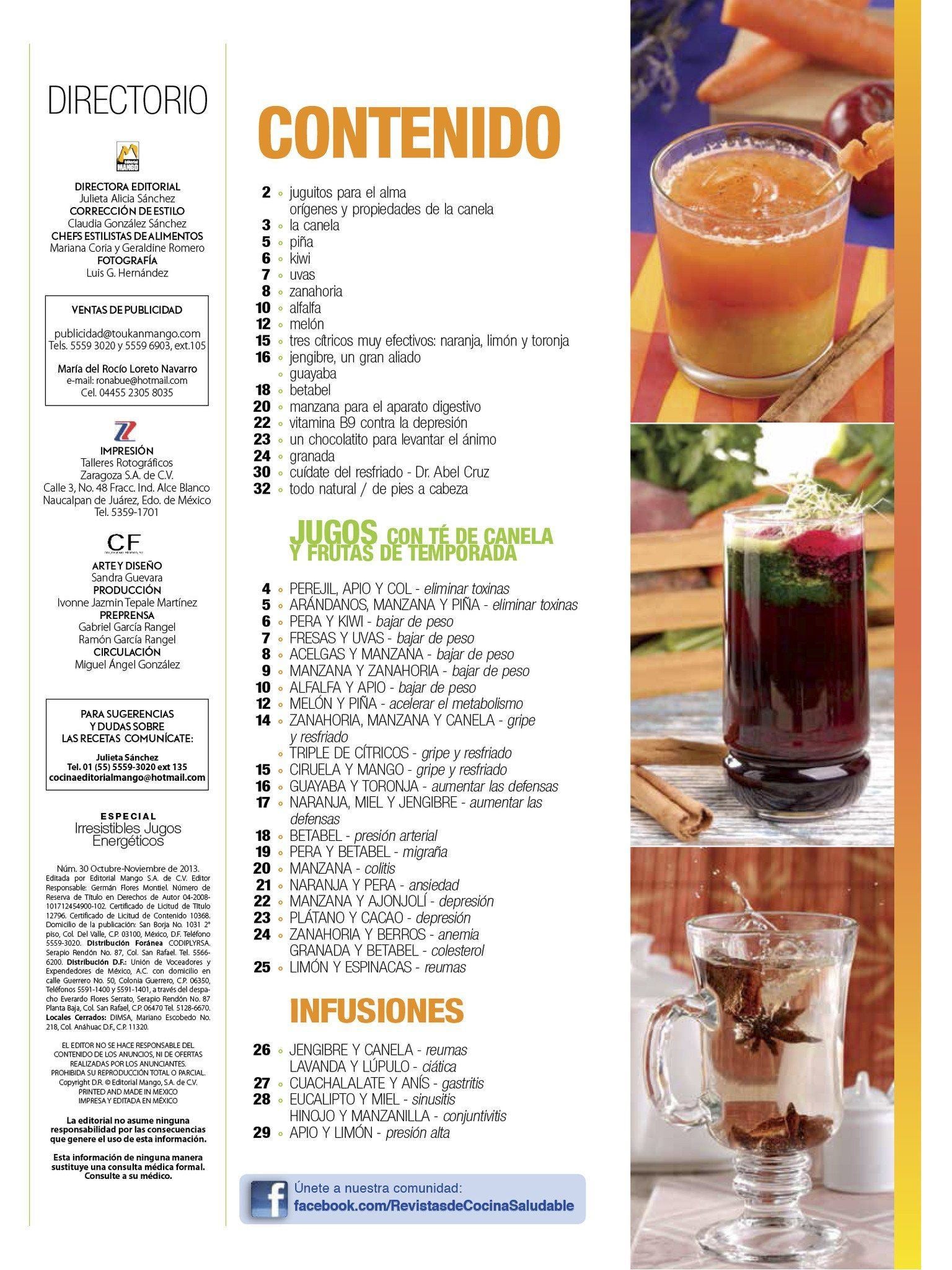 Irresistibles Jugos Especial 30 - Canela y frutas de temporada, baja de peso, elimina toxinas y sube las defensas - Formato Digital - ToukanMango