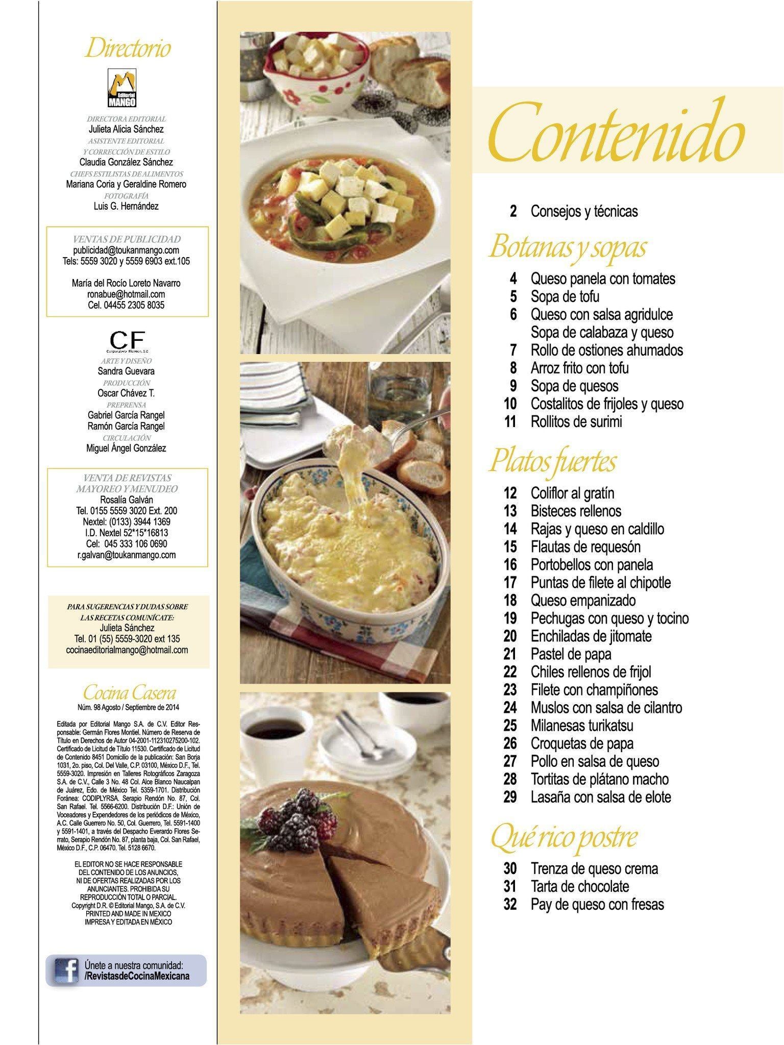 Cocina Casera 98 - 30 platillos exquisitos con queso crema y otros quesos - Formato Digital - ToukanMango