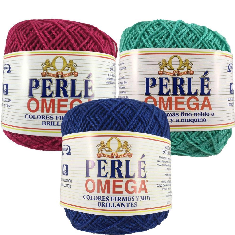 Hilaza Perl̩, marca Omega, bolsa con 4 madejas de 50g. - Tejemania todo para el tejido y crochet