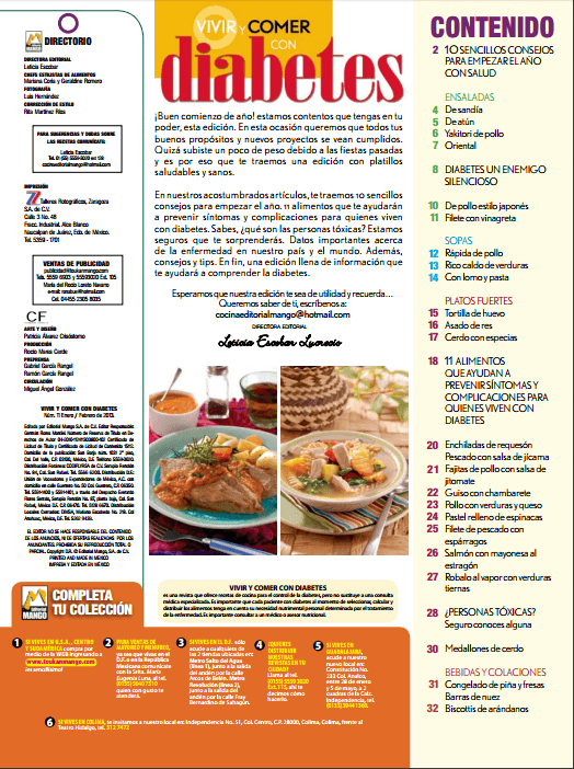 Vivir y Comer con Diabetes 11 - Para bajar de peso y empezar bien el a̱o - Formato Digital - ToukanMango