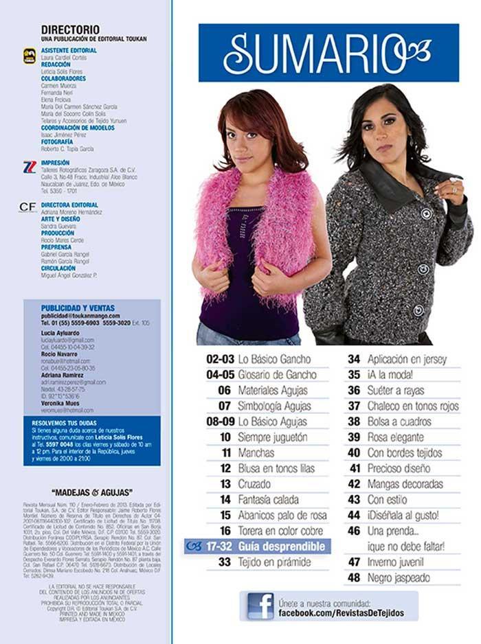 Revista Madejas y Agujas no. 110 - Cuellos, Mangas, solapas, Aplicaciones - Formato Impreso - ToukanMango