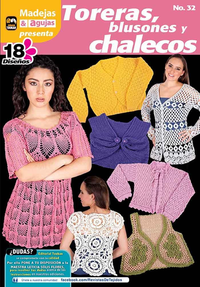 Revista Madejas y Agujas Presenta 32 - Toreras, Blusones y Chalecos - Formato Digital - ToukanMango