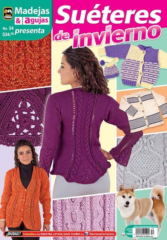 Madejas y Agujas Presenta 34 - Su̩teres de invierno - Formato Digital - ToukanMango