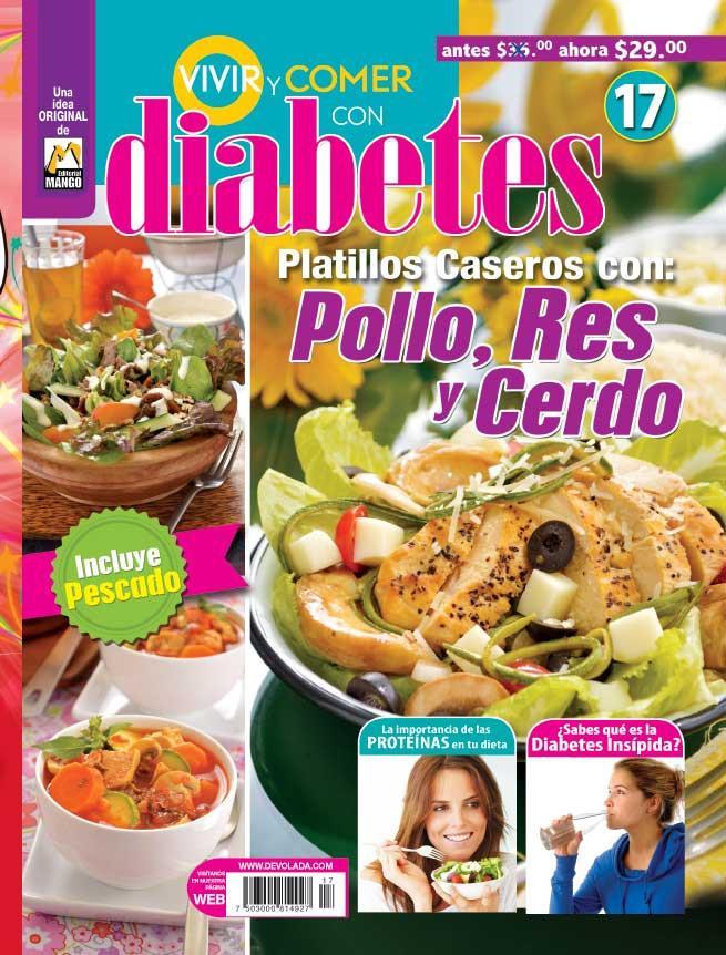 Vivir y Comer con Diabetes 17 - Platillos caseros con: Pollo, Res y Cerdo - Formato Digital - ToukanMango