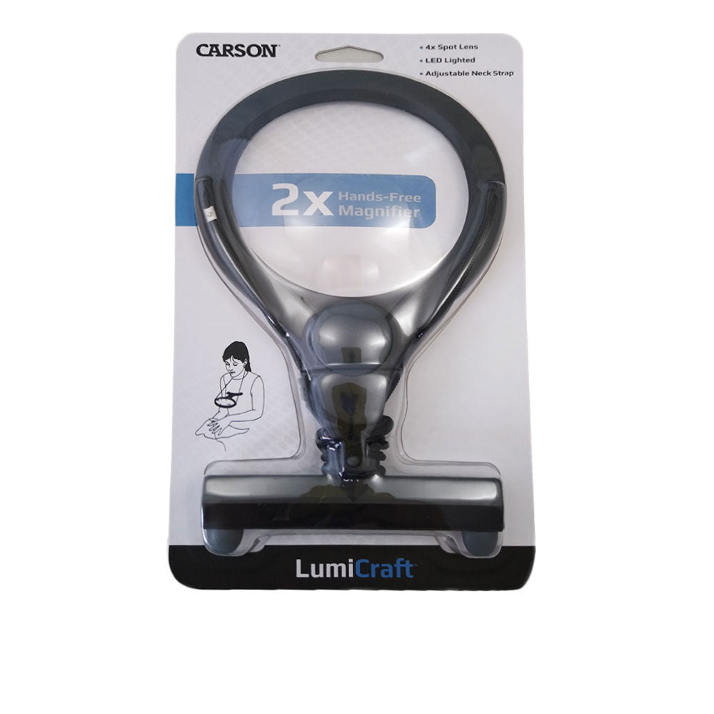 Lupa colgante bifocal 2x, 4x con luz, marca Carson